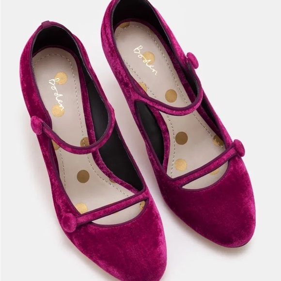 Boden Federica Velvet Mary Jane Heels | Size 39 | Never Worn - Picture 1 of 9